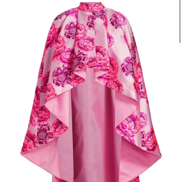 NWT Alice and Olivia Susanne Floral Jacquard High-Low Cape NWT XS - Picture 2 of 6